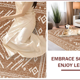 Ultra Soft Area Rug, Non Slip, Stain Resistant, Washable Area Rugs for Living Room, Bedroom, Western Aztec Non-Slip Living Room Rug(Brown)