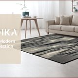 Ultra Soft Area Rug, Non Slip, Stain Resistant, Washable Area Rugs for Living Room, Bedroom, Contemporary Black and White Stripes(Black)