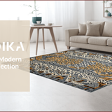 Ultra Soft Area Rug, Non Slip, Stain Resistant, Washable Area Rugs for Living Room, Bedroom, Rustic Textured Feline Design(Gray)