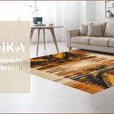 Ultra Soft Area Rug, Non Slip, Stain Resistant, Washable Area Rugs for Living Room, Bedroom, Chic Irregular Striped Aesthetic(Gold)