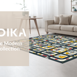 Ultra Soft Area Rug, Non Slip, Stain Resistant, Washable Area Rugs for Living Room, Bedroom, Dynamic Street Scene Playful Layout(Gray)
