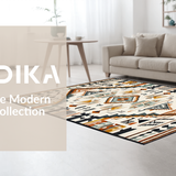 Ultra Soft Area Rug, Non Slip, Stain Resistant, Washable Area Rugs for Living Room, Bedroom, Tribal Warm Earthy Tones(Beige)