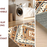 Ultra Soft Area Rug, Non Slip, Stain Resistant, Washable Area Rugs for Living Room, Bedroom, Chic Modern Striped Layout(Beige)
