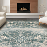 Ultra Soft Area Rug, Non Slip, Stain Resistant, Washable Area Rugs for Living Room, Bedroom, Rustic Textured Geometric Motif(Gray)
