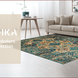 Ultra Soft Area Rug, Non Slip, Stain Resistant, Washable Area Rugs for Living Room, Bedroom, Artistic Vintage Tiled Arrangement(Beige)