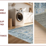 Ultra Soft Area Rug, Non Slip, Stain Resistant, Washable Area Rugs for Living Room, Bedroom, Elegant Transitional Gray Medallion(Gray)
