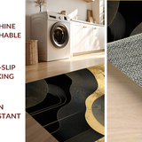 Ultra Soft Area Rug, Non Slip, Stain Resistant, Washable Area Rugs for Living Room, Bedroom, Stylish Minimalist Tiled Motif(Gold)