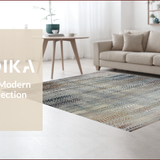Ultra Soft Area Rug, Non Slip, Stain Resistant, Washable Area Rugs for Living Room, Bedroom, Elegant Monochrome Geometric Design(Gray)