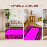 Ultra Soft Area Rug, Non Slip, Stain Resistant, Washable Area Rugs for Living Room, Bedroom, Stylish Colorful Cheetah Print(Pink)