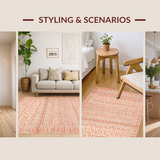 Ultra Soft Area Rug, Non Slip, Stain Resistant, Washable Area Rugs for Living Room, Bedroom, Elegant Desert Inspired Arrangement(Orange)