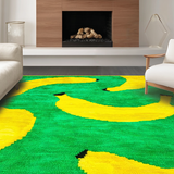 Ultra Soft Area Rug, Non Slip, Stain Resistant, Washable Area Rugs for Living Room, Bedroom, Charming Whimsical Fruit Illustration(Green)