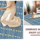 Contemporary Blue Beige Trellis Design(Blue)