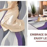 Ultra Soft Area Rug, Non Slip, Stain Resistant, Washable Area Rugs for Living Room, Bedroom, Refined Textured Artful Aesthetic(Purple)