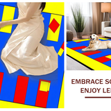 Ultra Soft Area Rug, Non Slip, Stain Resistant, Washable Area Rugs for Living Room, Bedroom, Colorful Whimsical Geometric Motif(Yellow)
