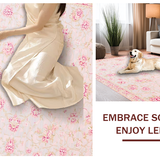 Ultra Soft Area Rug, Non Slip, Stain Resistant, Washable Area Rugs for Living Room, Bedroom, Sophisticated Minimalist Flower Style(Pink)