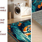 Ultra Soft Area Rug, Non Slip, Stain Resistant, Washable Area Rugs for Living Room, Bedroom, Unique Colorful Jungle Inspired Runner(Orange)