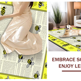 Ultra Soft Area Rug, Non Slip, Stain Resistant, Washable Area Rugs for Living Room, Bedroom, Retro Grunge Floral Pattern(Yellow)
