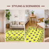 Ultra Soft Area Rug, Non Slip, Stain Resistant, Washable Area Rugs for Living Room, Bedroom, Quirky Garden-Inspired Art Piece(Yellow)
