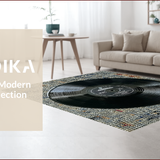 Ultra Soft Area Rug, Non Slip, Stain Resistant, Washable Area Rugs for Living Room, Bedroom, Black Music Record Bedroom Non-Slip Area Rug(Black)