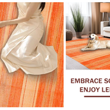 Ultra Soft Area Rug, Non Slip, Stain Resistant, Washable Area Rugs for Living Room, Bedroom, Luxe Warm Monochrome Essence(Orange)