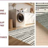 Ultra Soft Area Rug, Non Slip, Stain Resistant, Washable Area Rugs for Living Room, Bedroom, Contemporary Earthy Toned Lines(Gray)