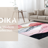 Ultra Soft Area Rug, Non Slip, Stain Resistant, Washable Area Rugs for Living Room, Bedroom, Chic Geometric Soft Surface(Pink)