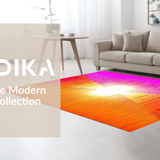 Ultra Soft Area Rug, Non Slip, Stain Resistant, Washable Area Rugs for Living Room, Bedroom, Vibrant Multicolor Abstract Expression(Orange)