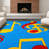 Ultra Soft Area Rug, Non Slip, Stain Resistant, Washable Area Rugs for Living Room, Bedroom, Playful Rhythm Inspired Aesthetic(Blue)