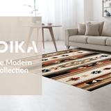 Ultra Soft Area Rug, Non Slip, Stain Resistant, Washable Area Rugs for Living Room, Bedroom, Vibrant Ethnic Tiled Design(Brown)
