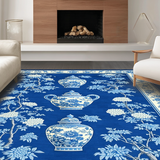Chic Minimalist White Botanical(Blue)