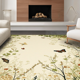 Ultra Soft Area Rug, Non Slip, Stain Resistant, Washable Area Rugs for Living Room, Bedroom, Chic Abstract Insect Imagery(Beige)