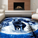 Artful Wolf Motif in Serene Tones(Blue)