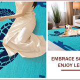 Ultra Soft Area Rug, Non Slip, Stain Resistant, Washable Area Rugs for Living Room, Bedroom, Charming Marine Animal Aesthetic(Blue)