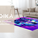 Ultra Soft Area Rug, Non Slip, Stain Resistant, Washable Area Rugs for Living Room, Bedroom, Charming Whimsical Animal Print(Purple)