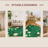 Ultra Soft Area Rug, Non Slip, Stain Resistant, Washable Area Rugs for Living Room, Bedroom, Irregular Floral Anti-Slip Floor Mat for Indoor Yoga Space(Pink)
