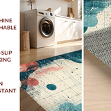 Ultra Soft Area Rug, Non Slip, Stain Resistant, Washable Area Rugs for Living Room, Bedroom, Sea Monster Nautical Area Rug - Marine Life Graphic Carpet(Gray)