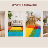Ultra Soft Area Rug, Non Slip, Stain Resistant, Washable Area Rugs for Living Room, Bedroom, Machine Washable Pastel Girls Bedroom Rug(Orange)
