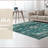 Ultra Soft Area Rug, Non Slip, Stain Resistant, Washable Area Rugs for Living Room, Bedroom, Vibrant Earth Toned Pattern(Blue)