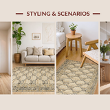 Ultra Soft Area Rug, Non Slip, Stain Resistant, Washable Area Rugs for Living Room, Bedroom, Unique Cozy Animal Print(Beige)
