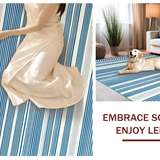 Ultra Soft Area Rug, Non Slip, Stain Resistant, Washable Area Rugs for Living Room, Bedroom, Rustic Textured Ivory Patterns(Blue)