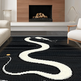 Ultra Soft Area Rug, Non Slip, Stain Resistant, Washable Area Rugs for Living Room, Bedroom, Rustic Black and White Animal Aesthetic(Black)