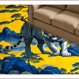 Ultra Soft Area Rug, Non Slip, Stain Resistant, Washable Area Rugs for Living Room, Bedroom, Handmade Tibetan Tiger Bedroom Meditation Rug(Red)