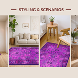 Ultra Soft Area Rug, Non Slip, Stain Resistant, Washable Area Rugs for Living Room, Bedroom, Lush Fuzzy Modern Appeal(Purple)