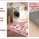 Ultra Soft Area Rug, Non Slip, Stain Resistant, Washable Area Rugs for Living Room, Bedroom, Boho Distressed Pink Beige Living Room Rug(Pink)