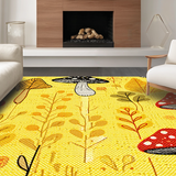 Ultra Soft Area Rug, Non Slip, Stain Resistant, Washable Area Rugs for Living Room, Bedroom, Soft Pastel Mushroom Fantasy(Yellow)