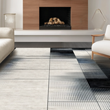 Ultra Soft Area Rug, Non Slip, Stain Resistant, Washable Area Rugs for Living Room, Bedroom, Chic Contemporary Linear Design(Gray)