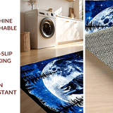 Artful Wolf Motif in Serene Tones(Blue)