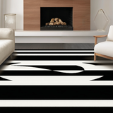 Trendy Geometric Monochrome Arrangement(Black)