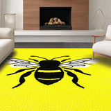 Ultra Soft Area Rug, Non Slip, Stain Resistant, Washable Area Rugs for Living Room, Bedroom, Bright Yellow Abstract Bee Theme(Yellow)