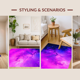 Ultra Soft Area Rug, Non Slip, Stain Resistant, Washable Area Rugs for Living Room, Bedroom, Lively Galactic Nebula Aesthetic(Purple)